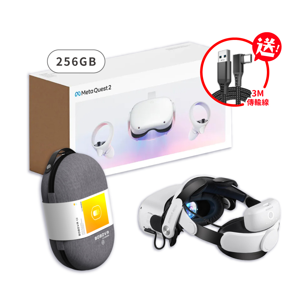 御玩家】Meta Oculus Quest 2 VR 128GB頭戴式裝置+《BOBOVR M2 Pro電池
