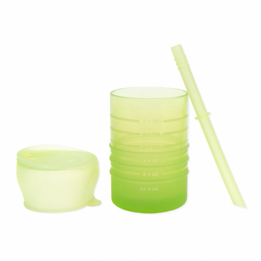 Bumkins 白金矽膠吸管杯 (多款可選)/ 香瓜綠