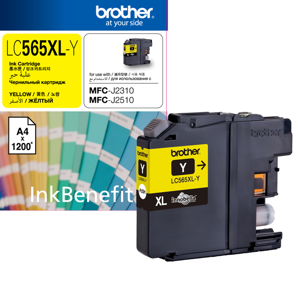 Brother LC565XL-Y 原廠高容量黃色墨水匣