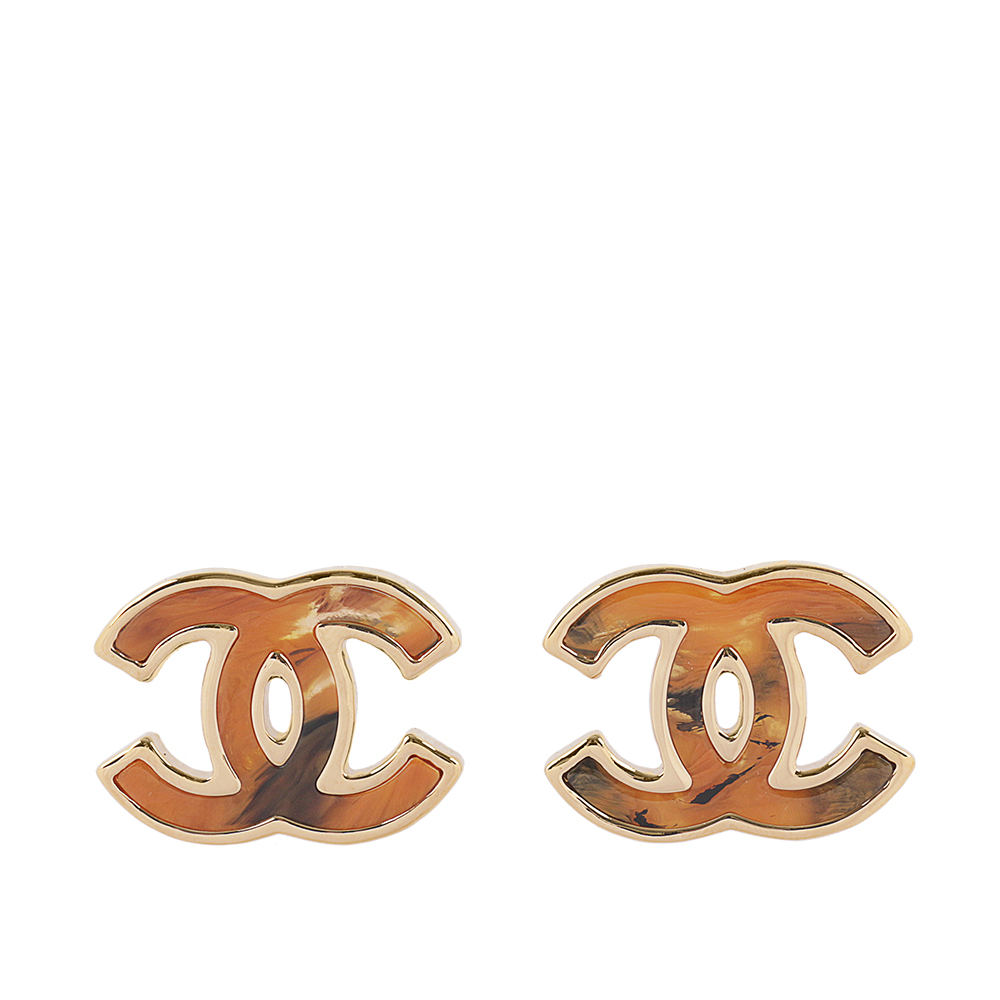 ☆ CHANEL 香奈兒 Green, Silver Tone Metal CC Logo Fashion Earrings 綠色, 銀色金屬CC 標誌耳環 A12C-267008973 main image 0