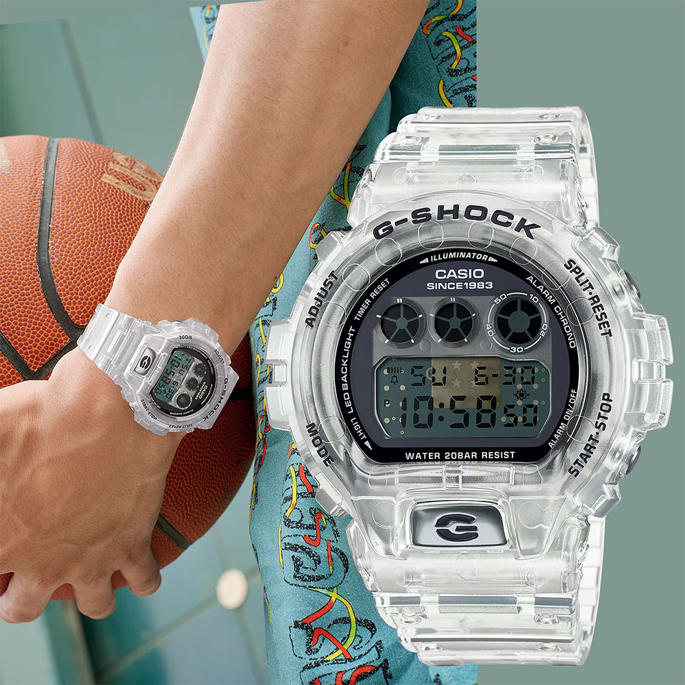 CASIO 卡西歐G-SHOCK 40周年透明限量版透視機芯手錶DW-6940RX-7 │ 誠