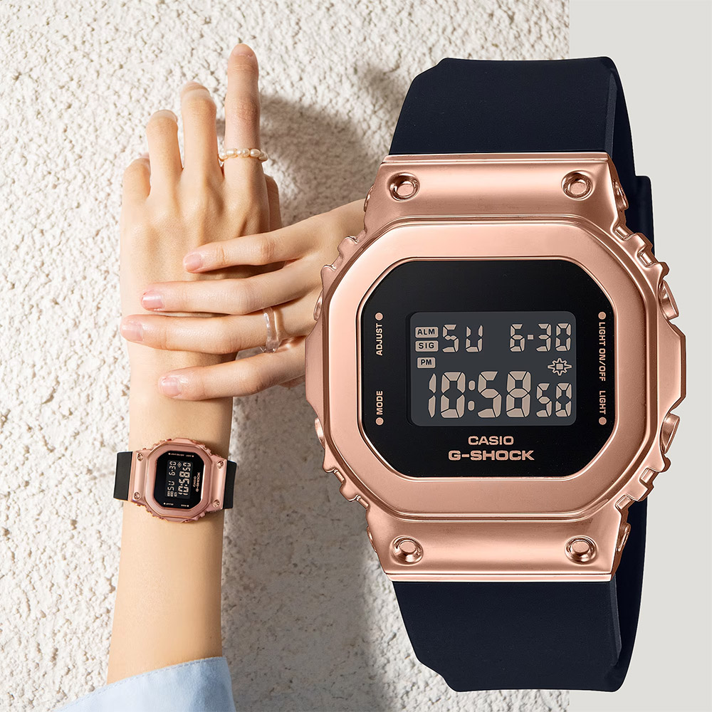 CASIO 卡西歐G-SHOCK 經典5600系列金屬色手錶-玫瑰金GM-S5600PG-1 | 誠 