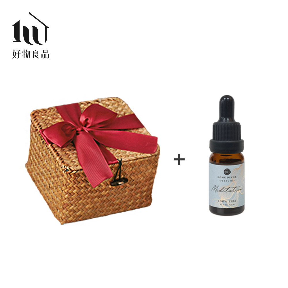 好物良品乾燥花精油擴香香氛禮盒/ 紅緞帶禮盒(棉花束)/ 紳士書房