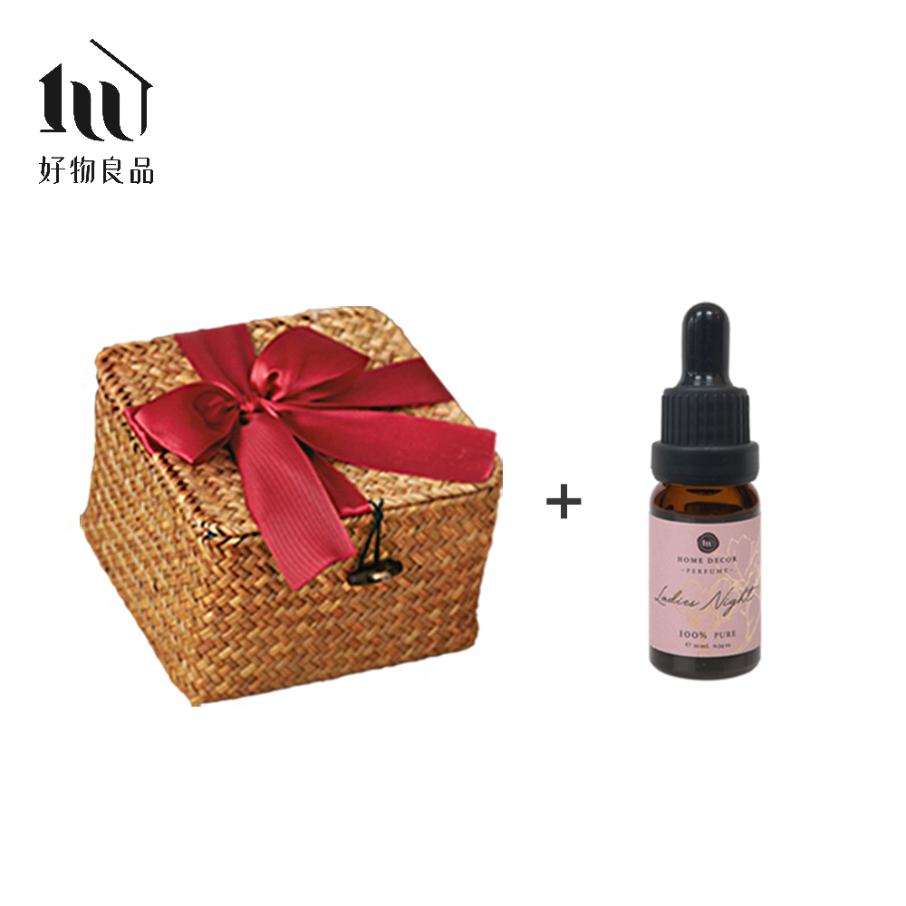 好物良品乾燥花精油擴香香氛禮盒/ 紅緞帶禮盒(棉花束)/ 微醺之夜