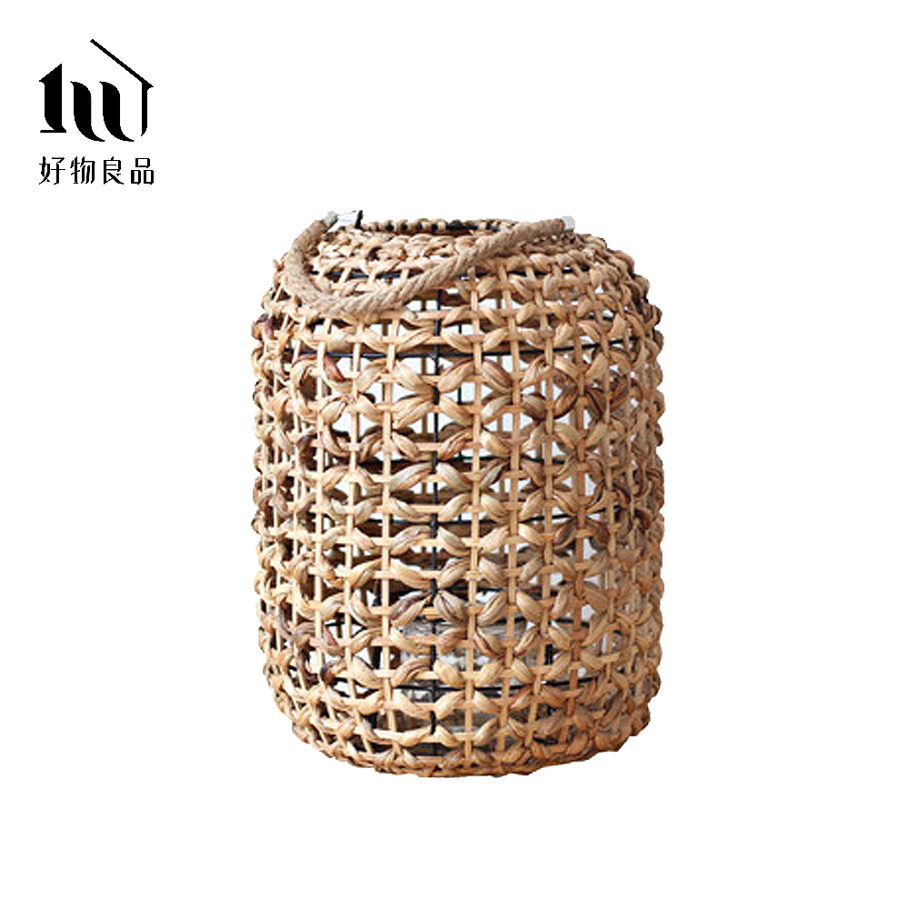【好物良品】大款_峇里海島手工草編編織落地式裝飾籃吊掛燈｜附LED蠟燭
