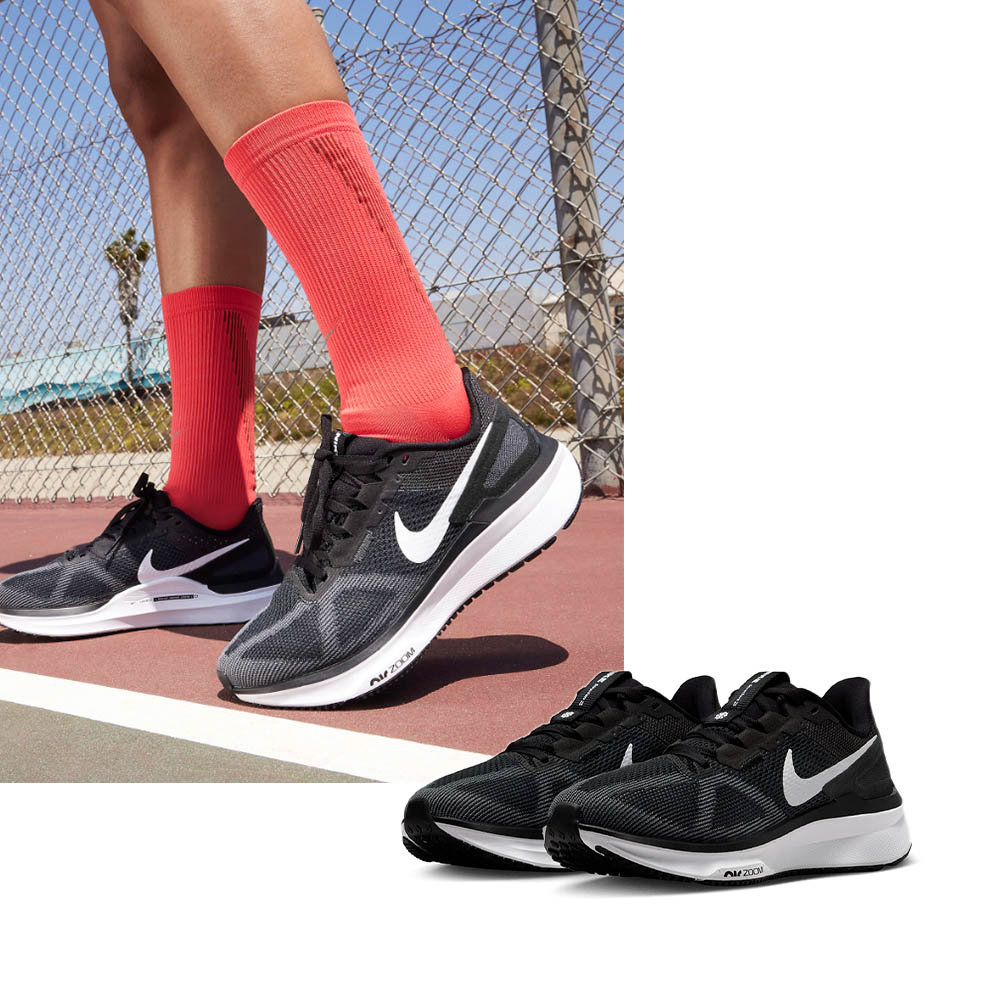 NIKE】NIKE AIR ZOOM STRUCTURE 25 慢跑鞋黑白女鞋-DJ7884001 US6.5