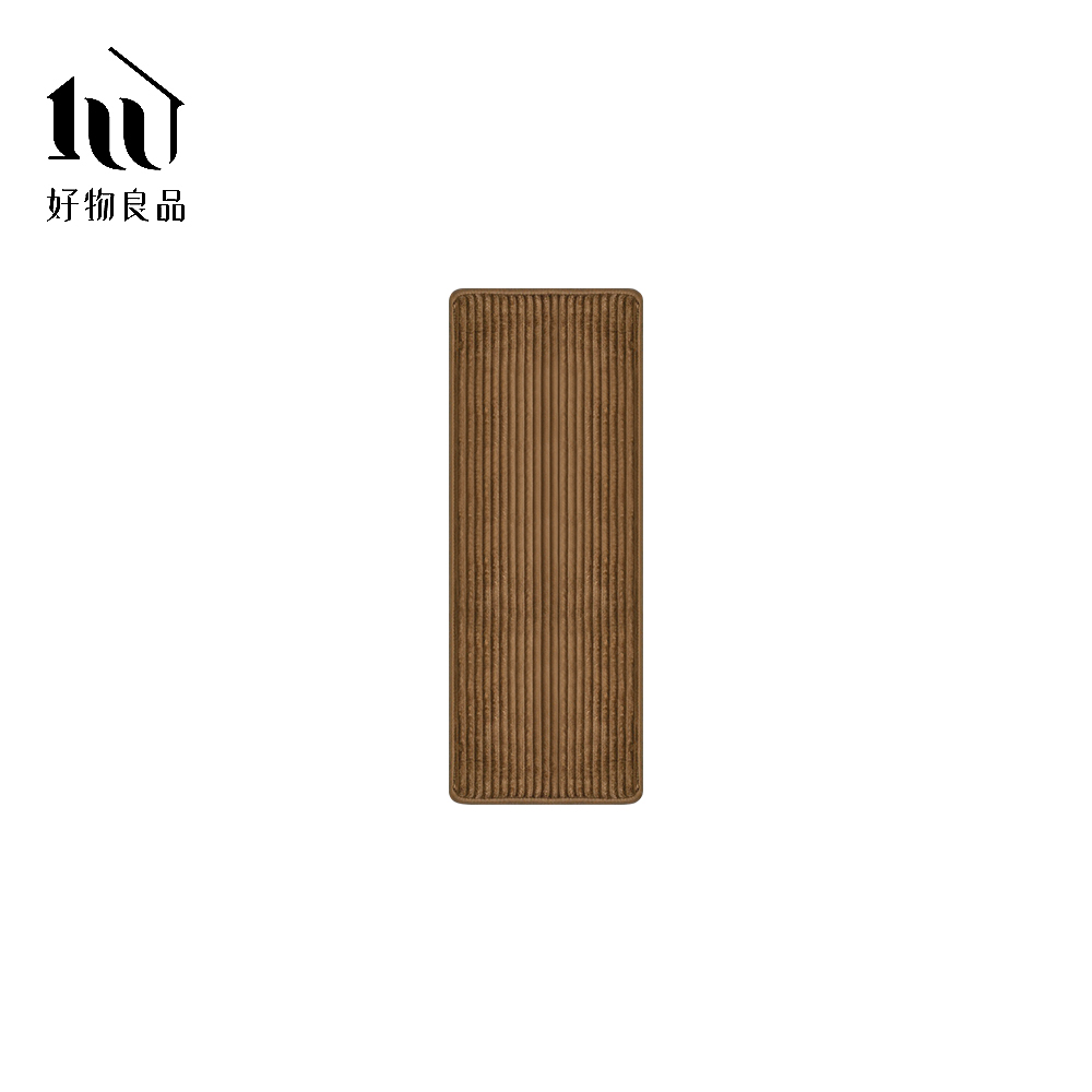 【好物良品】45x120cm_日本短毛親膚雙層減壓長型地墊/ 棕色
