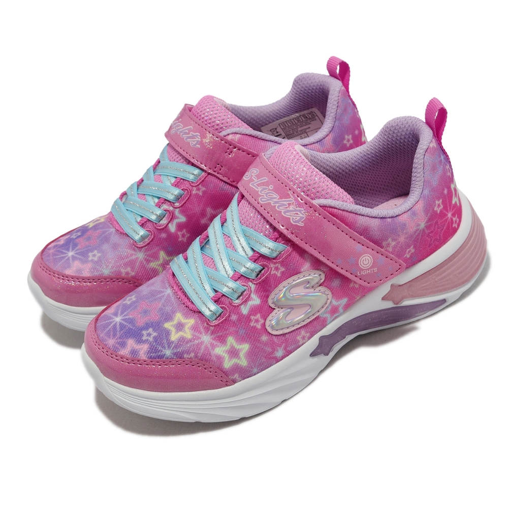 【SKECHERS】SKECHERS  STAR SPARKS 運動鞋燈鞋/粉紅/女童童鞋-302324LPKMT/ 13C/19CM