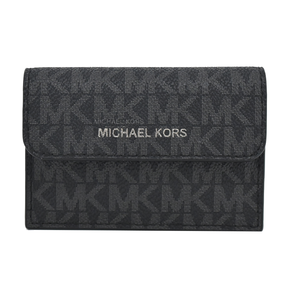 MICHAEL KORS COOPER滿版PVC風琴卡片收納包(多色選)/平行輸入/ 黑