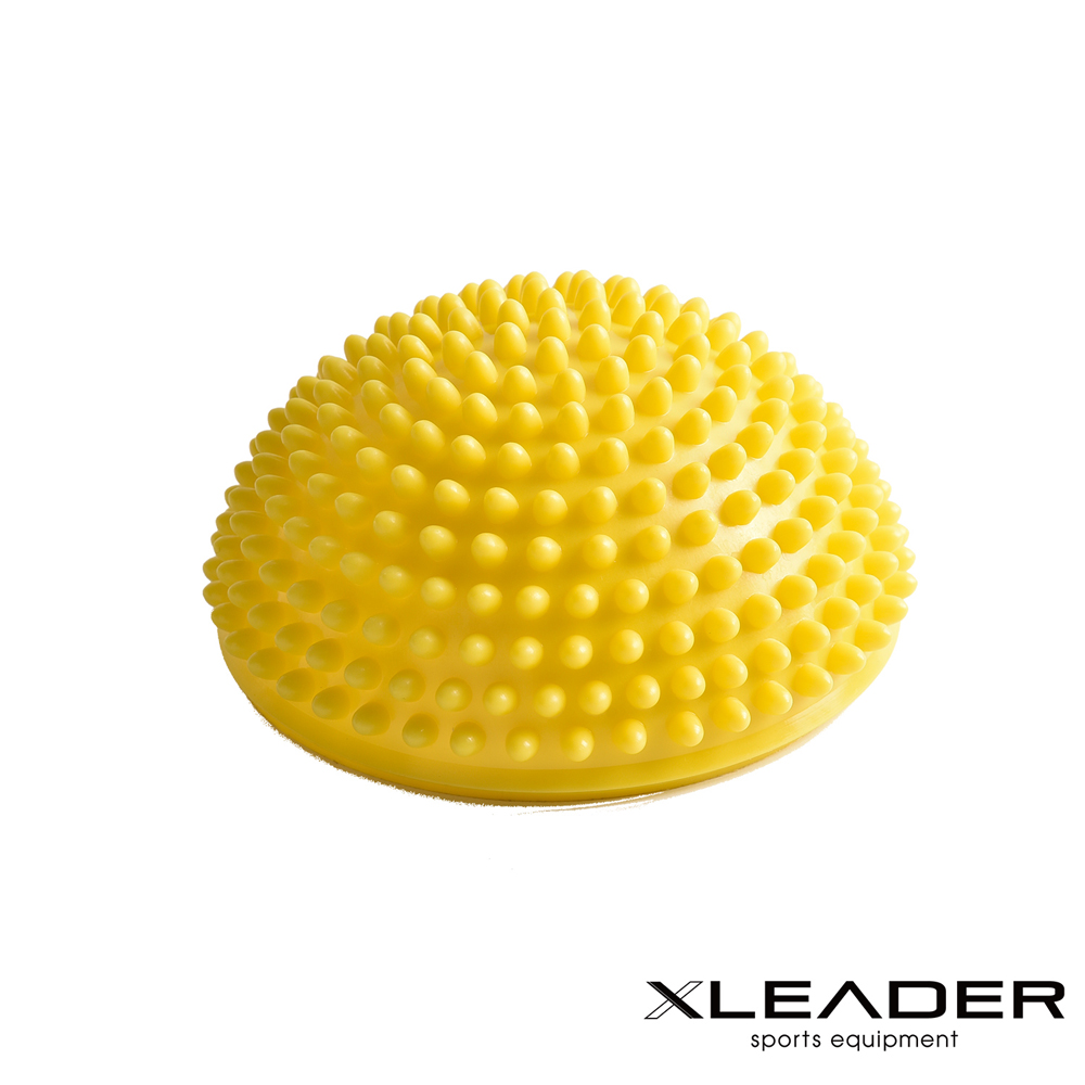 【Leader X】小型波速球/瑜珈球/小地雷足底按摩/半圓球/平衡球(三色任選)/ 黃色