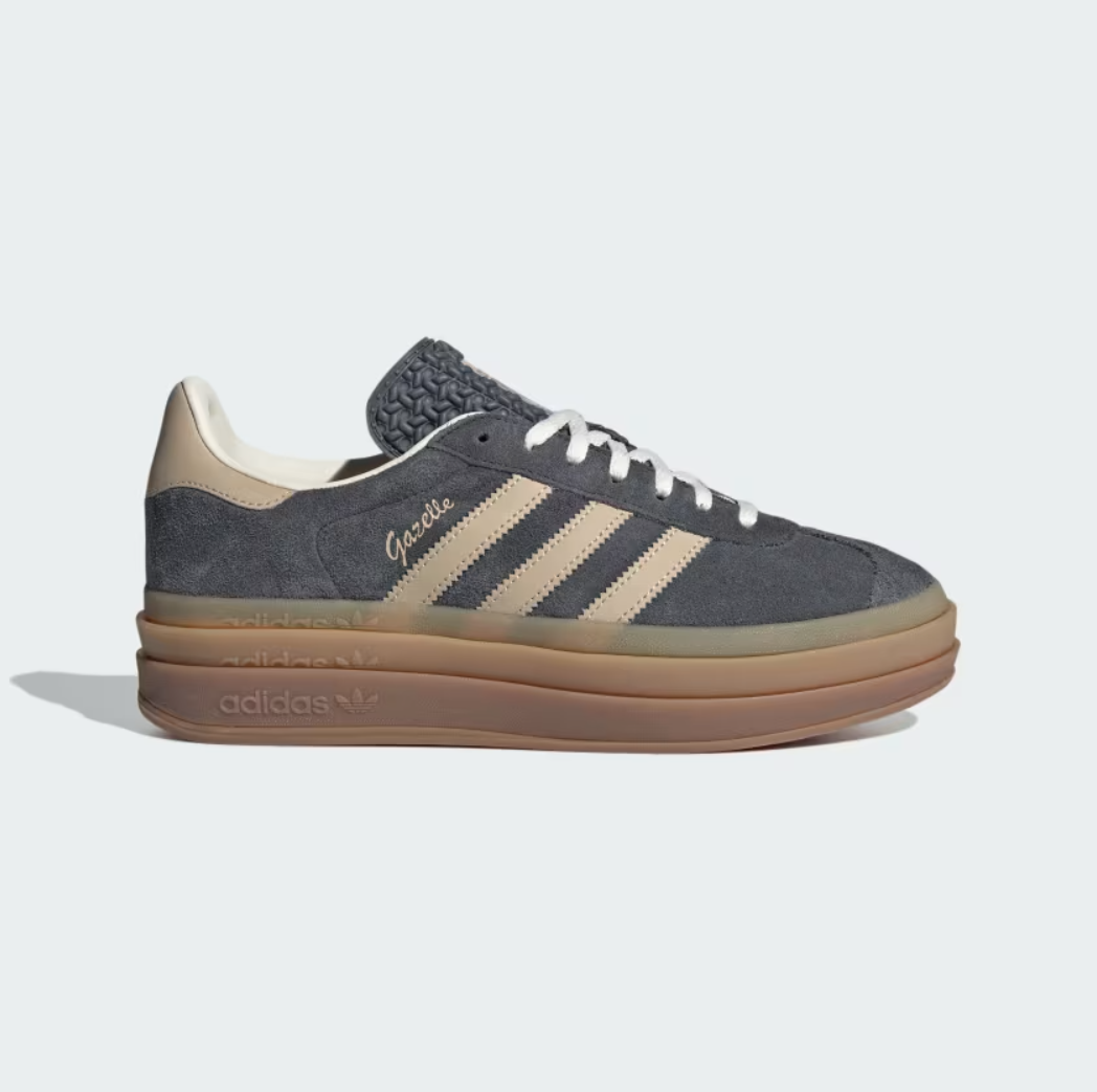 adidas Gazelle Bold 女款 厚底 草寫字體 霧灰色 IE0428 23.5 cm