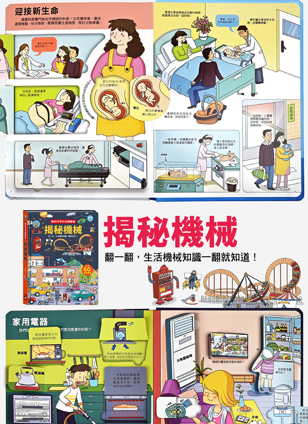 趣味科學知識翻翻書: 揭秘機械
