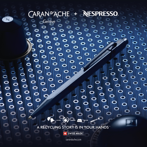 經典風味膠囊回收再製➤CARAN D'ACHE Nespresso聯名原子筆