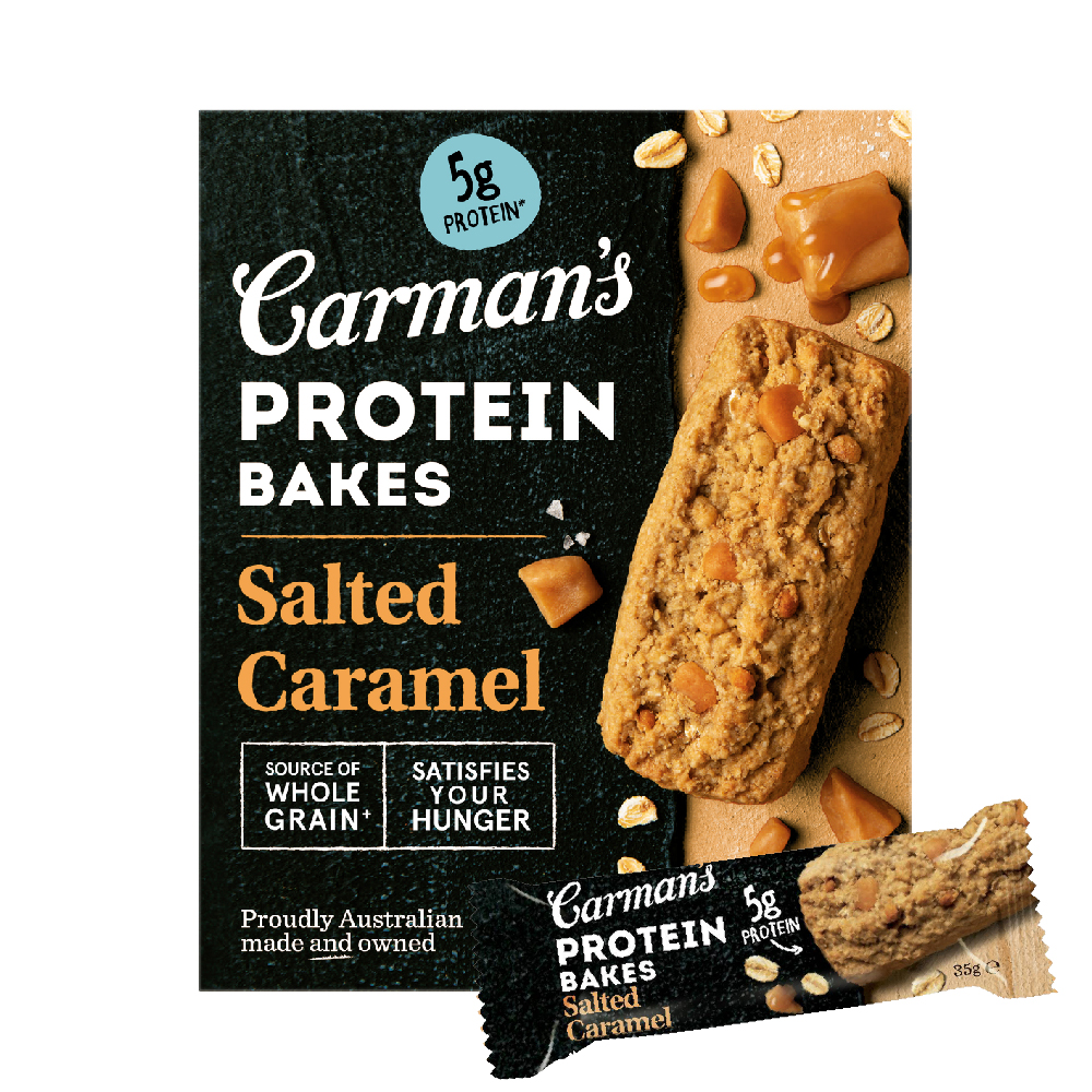 [澳洲 Carman's] 特色燕麥棒全系列/ 海鹽焦糖大豆蛋白燕麥棒(5條/盒)