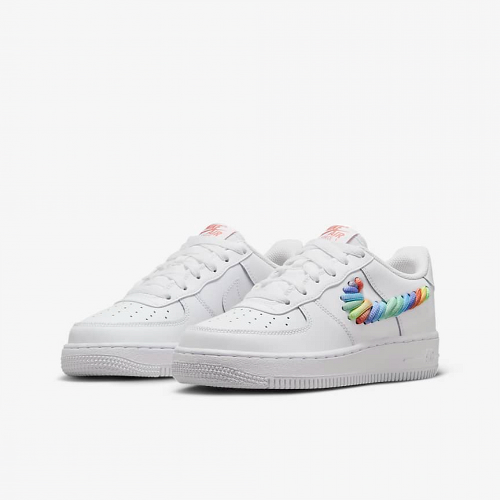 NIKE】AIR FORCE 1 LV8 1 (GS) 休閒鞋白女鞋-FQ4948100 6Y 24CM(寬楦