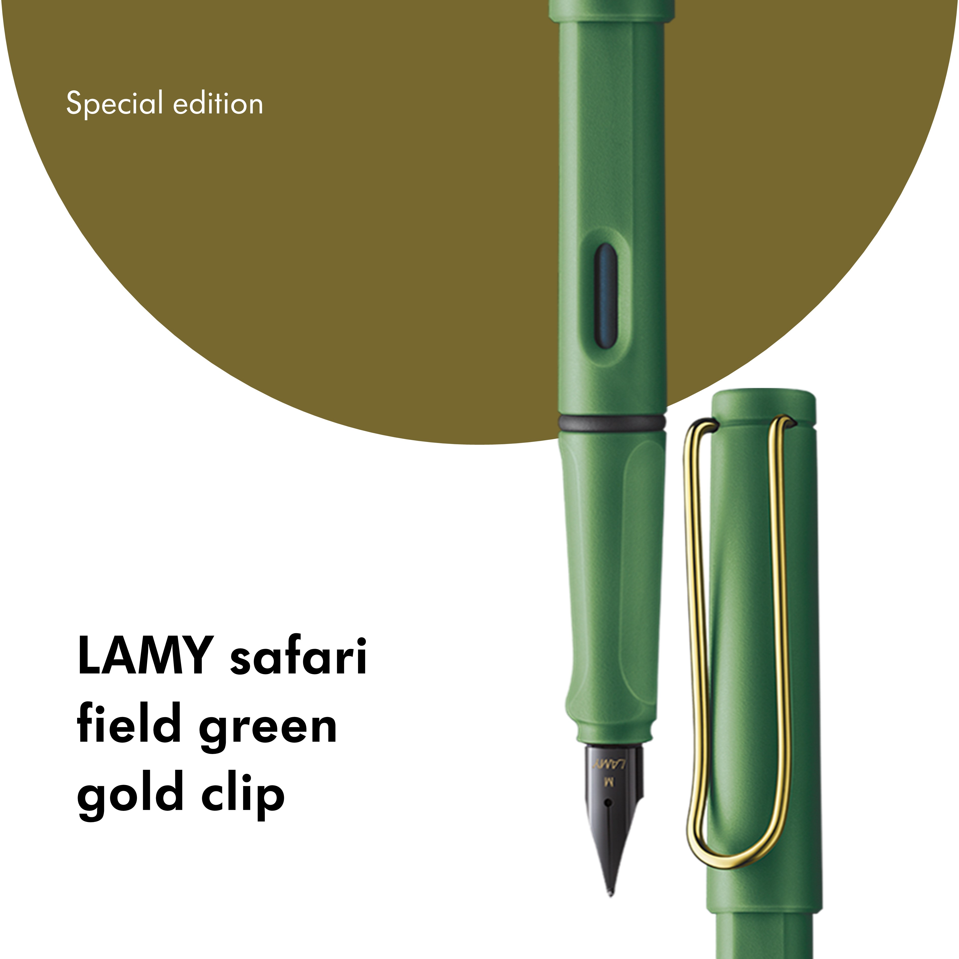 誠品獨家復古綠X金夾➤LAMY Safari狩獵者鋼筆