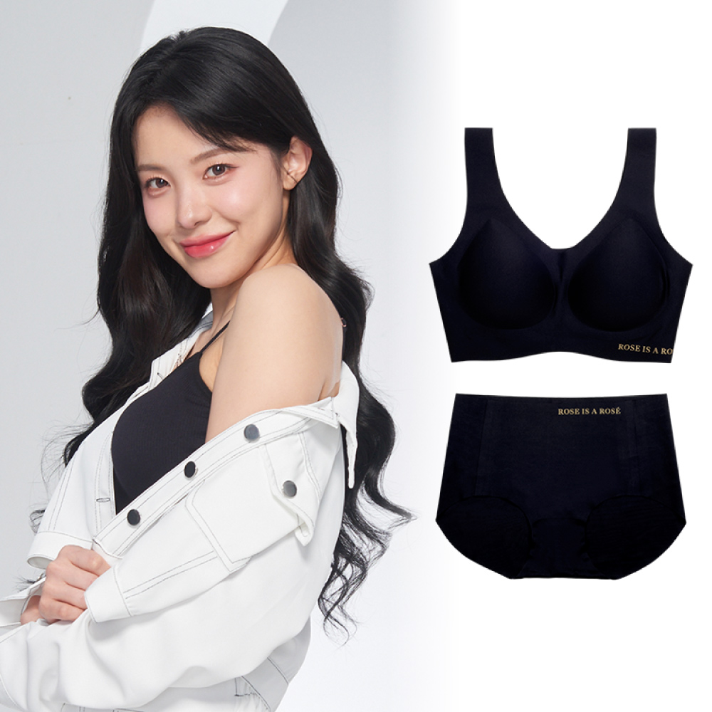 ROSE IS A ROSE 零著感ZBra無鋼圈內衣成套組_背心款(韓國 李多慧 代言)/ 水霧藍/ F