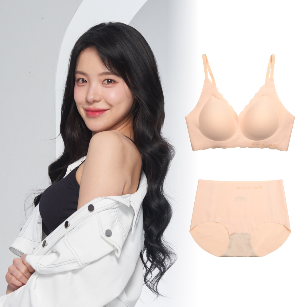 ROSE IS A ROSE 零著感ZBra無鋼圈內衣成套組_波浪背扣款(韓國 李多慧 代言)/ 裸感膚/ F
