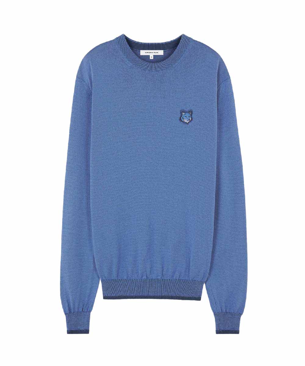 MAISON KITSUNÉ 錢布雷藍變化狐狸頭LOGO經典毛衣/中性/ S
