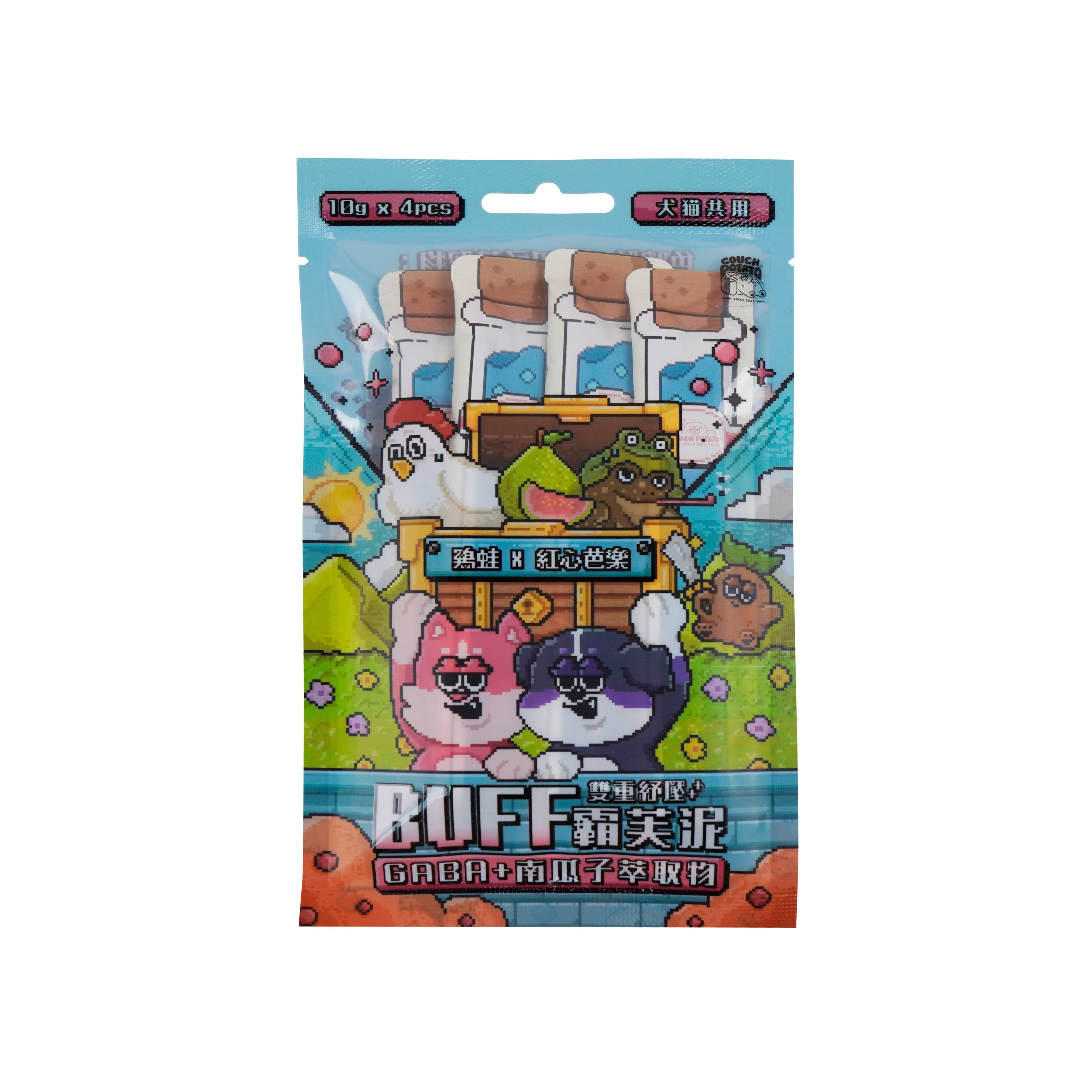 【COUCH POTATO 沙發馬鈴薯】BUFF雙重舒壓霸芙泥-雞蛙X紅心芭樂/4入(包)