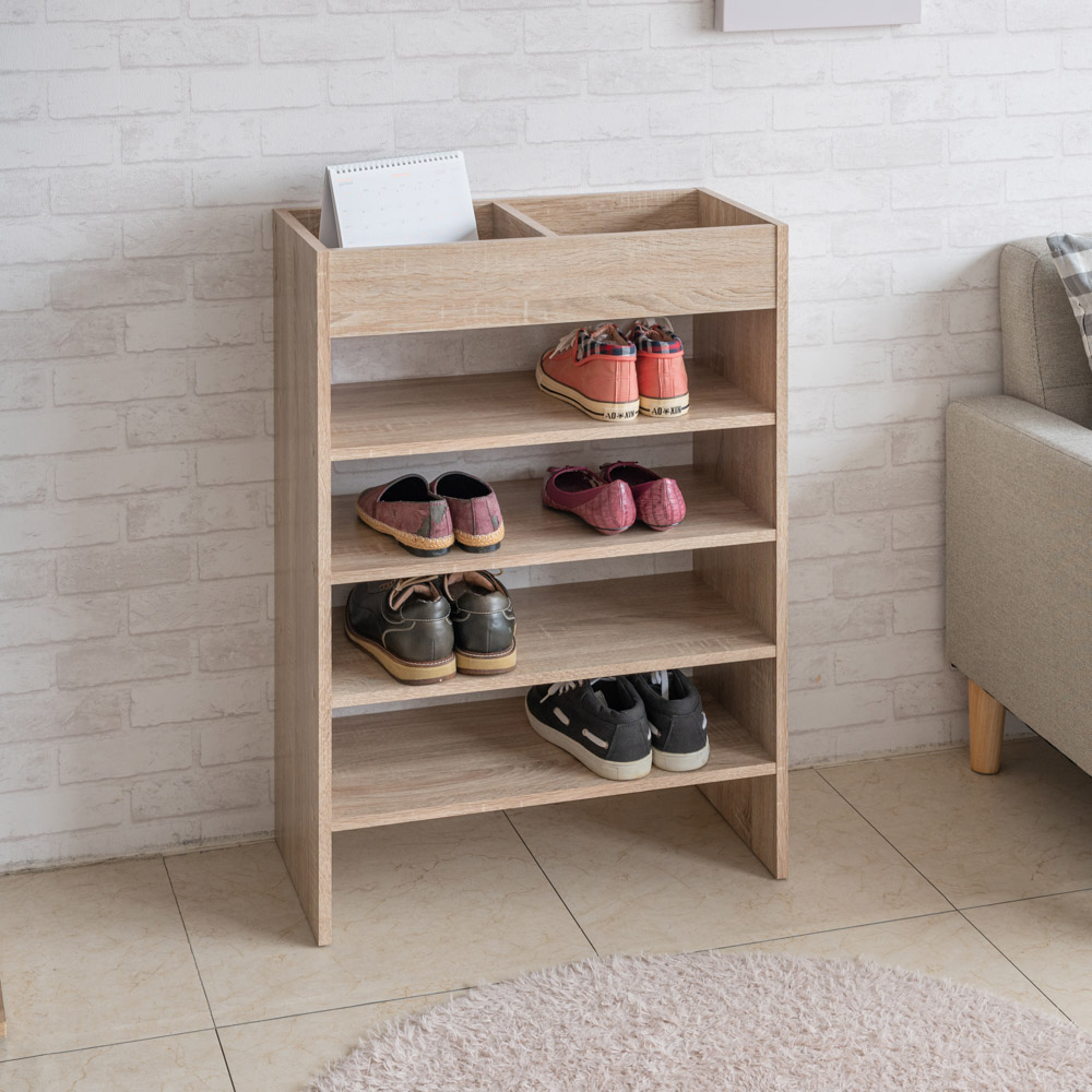 TZUMii德拉二格五層鞋櫃/開放式鞋櫃/玄關櫃/收納櫃-雙色可選/ 淺橡木色