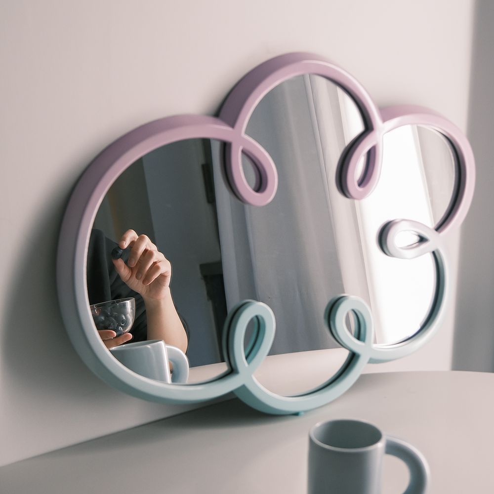 WEKUKU｜雲朵掛鏡小 BUBBLE MIRROR 家居鏡子藝術設計可愛家具造型 紫綠 | 誠品線上