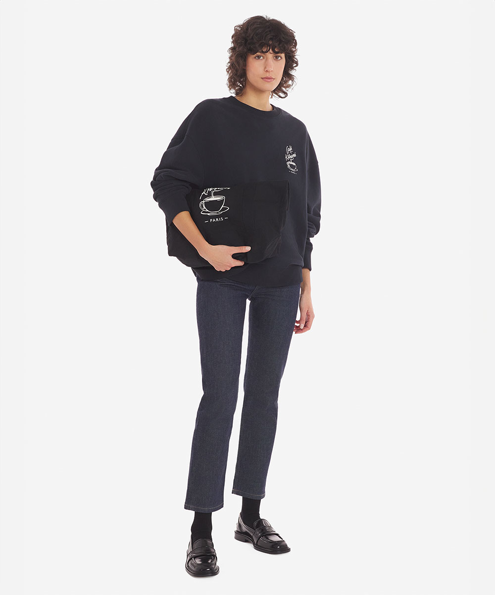 CAFÉ KITSUNÉ 黑色帆布咖啡杯購物袋