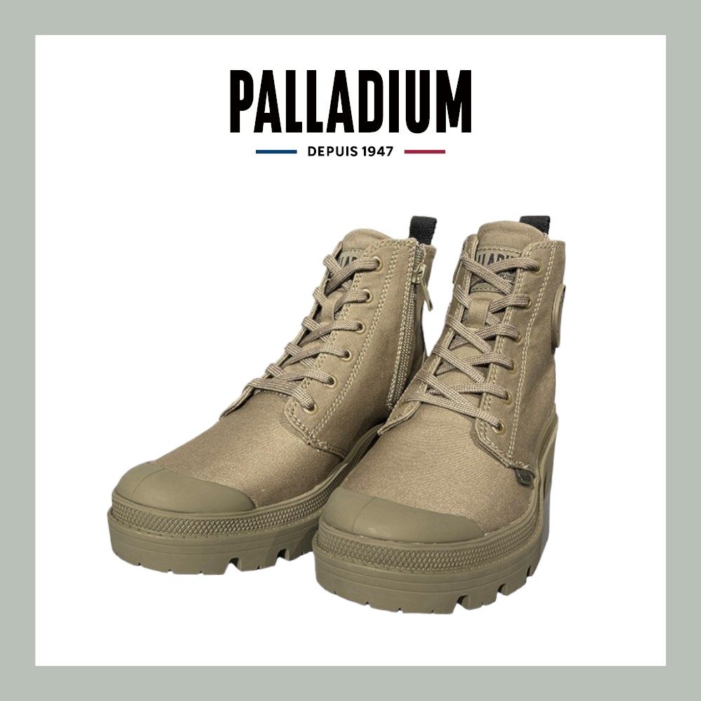 【PALLADIUM】PALLABASE TWILL美腿帆布靴 女款 墨綠 96907/ US 7 (24cm)