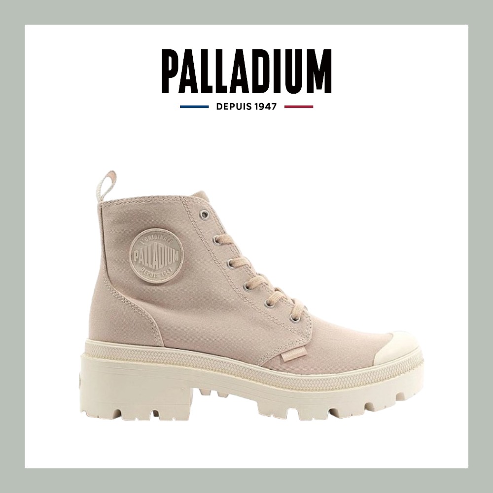 【PALLADIUM】PALLABASE TWILL美腿帆布靴 女款 裸粉 96907/ US 6 (23cm)