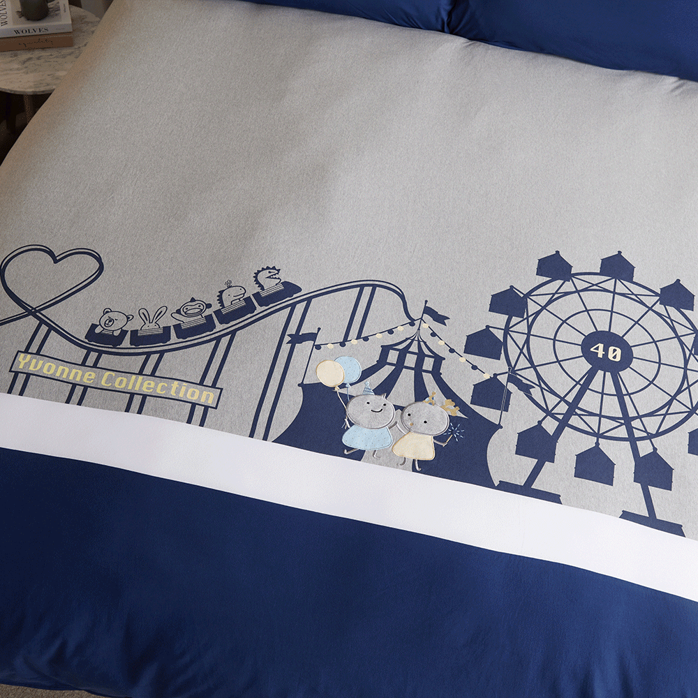 YVONNE COLLECTION樂園 雙人被套+枕套組-迷霧灰