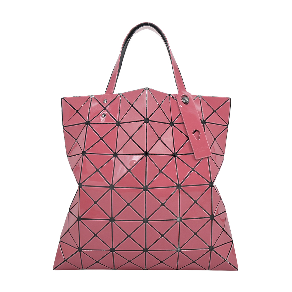 ISSEY MIYAKE 三宅一生 BAOBAO 6x6亮面雙色手提包-淺粉紅×粉/平行輸入