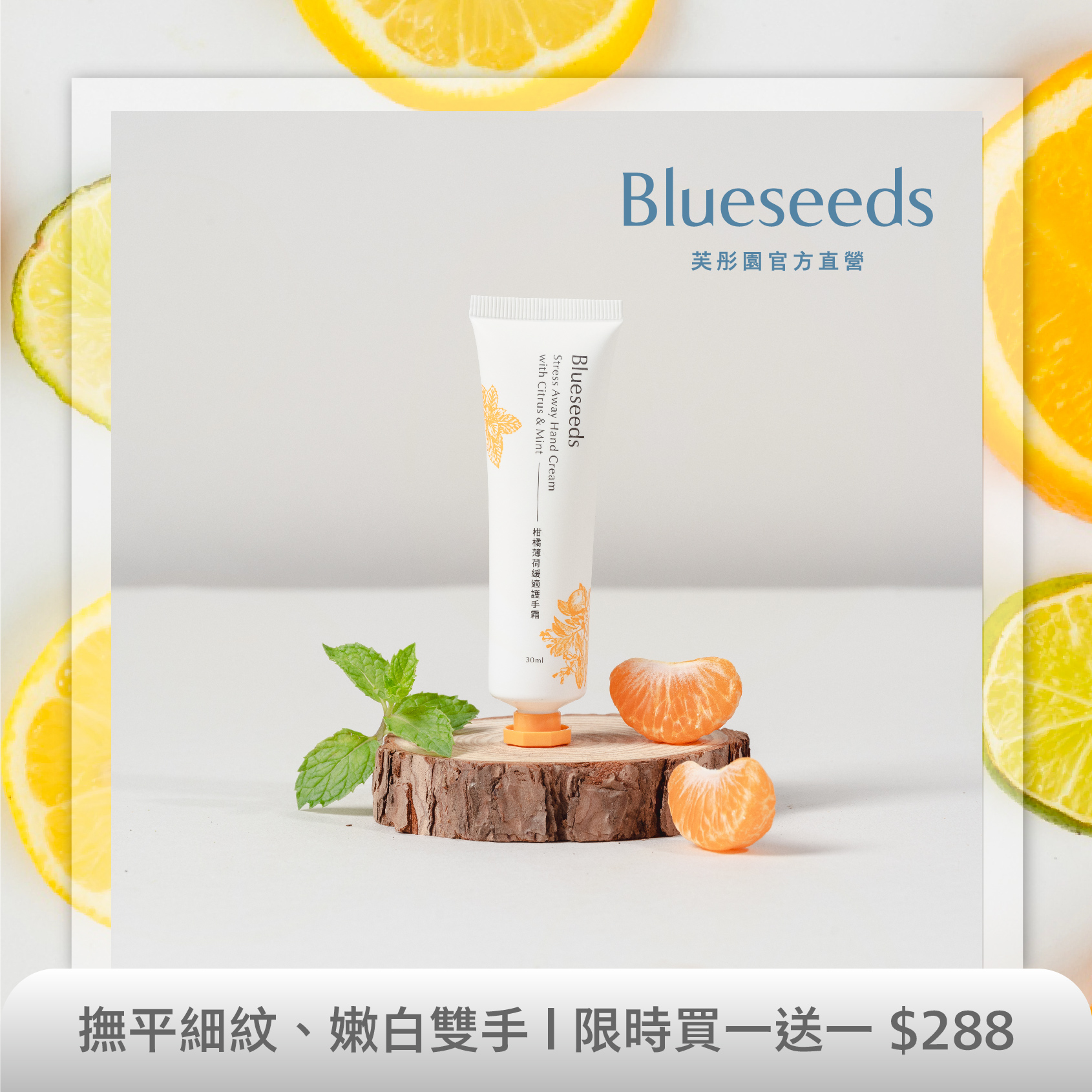 獨家兩件5折限時搶✨Blueseeds柑橘薄荷緩適護手霜/ 30ml