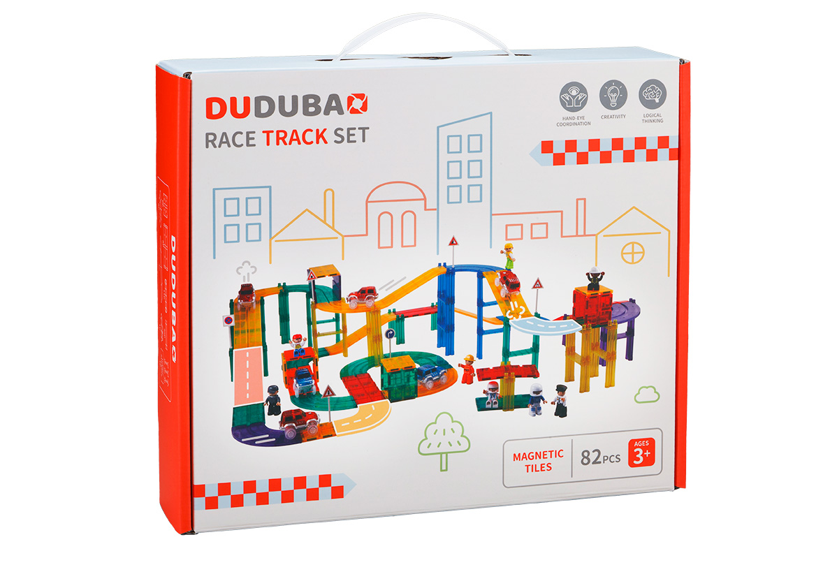 DUDUBAO五感繪本磁力片/ 極速賽道/ 82片