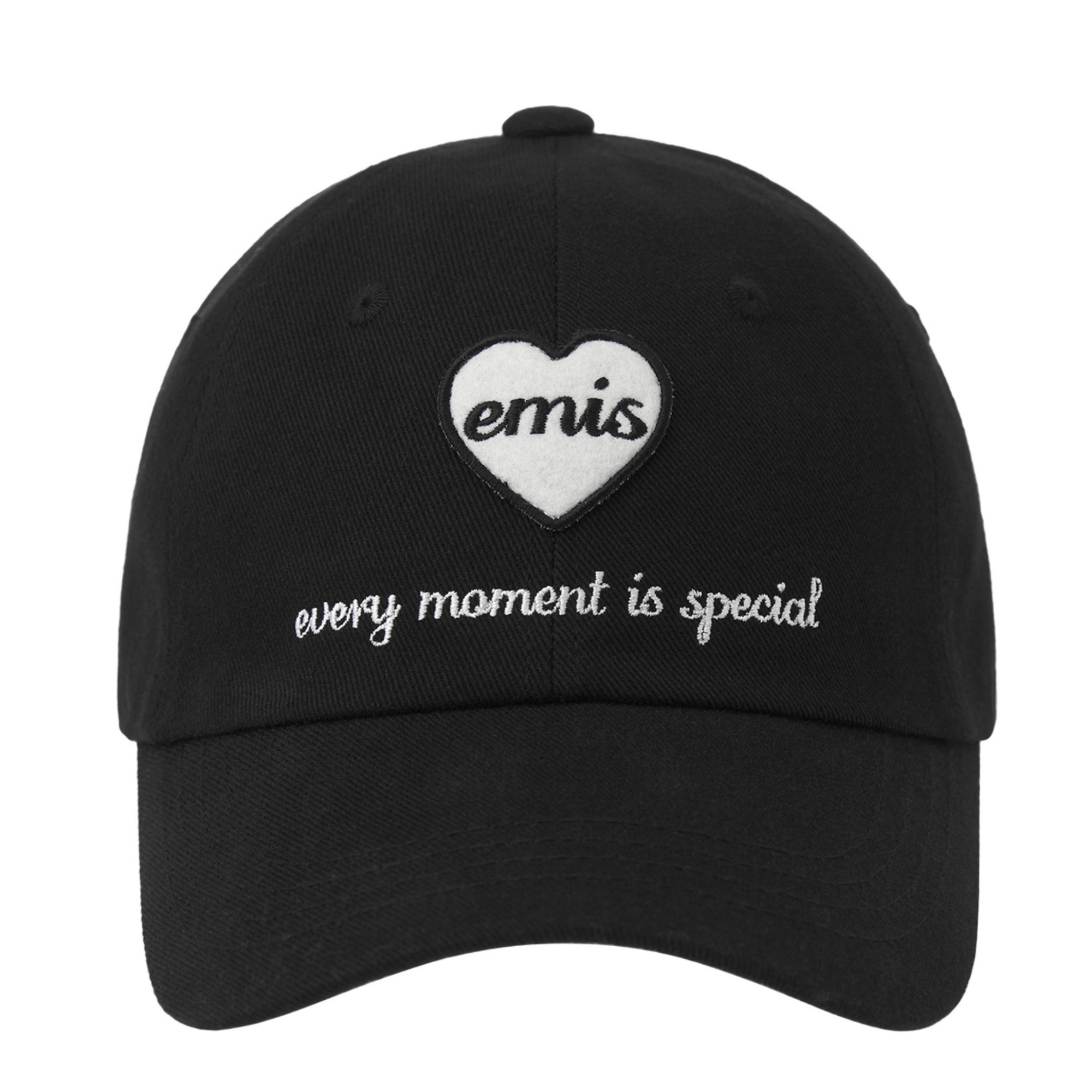 送料無料 いつまで 韓國emis HEART WAPPEN BALL CAP 韓製愛心刺繡棒球帽黑色BLACK 帽子