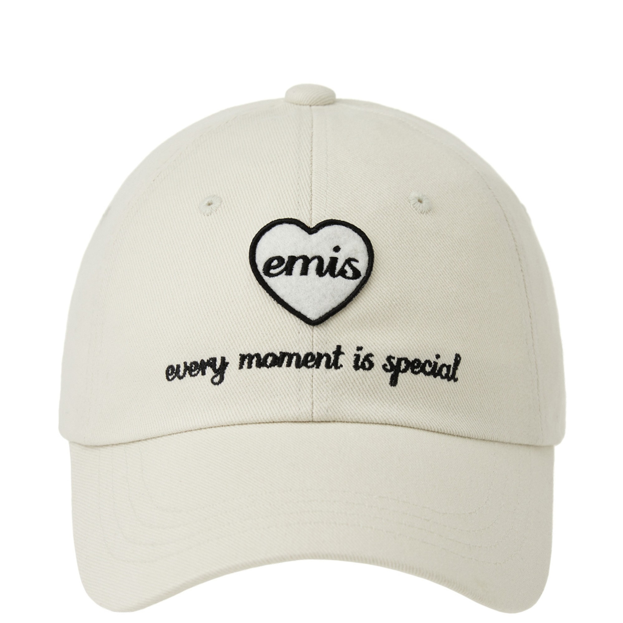 韓國emis HEART WAPPEN BALL CAP 韓製愛心刺繡棒球帽奶油白CREAM