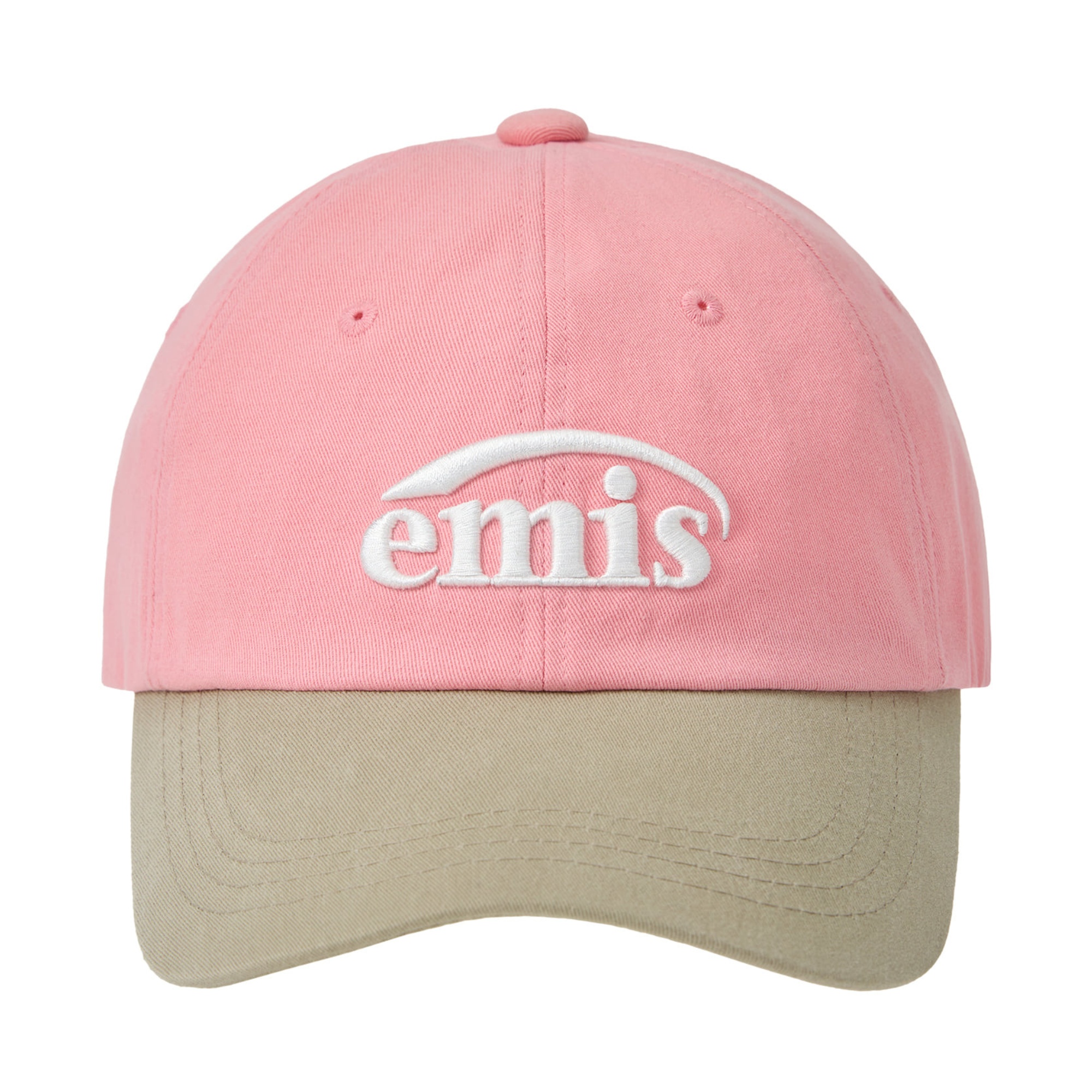 韓國emis NEW LOGO MIX BALL CAP(RENEWAL) 韓製新拼色棒球帽粉色BEIGE PINK | 誠品線上