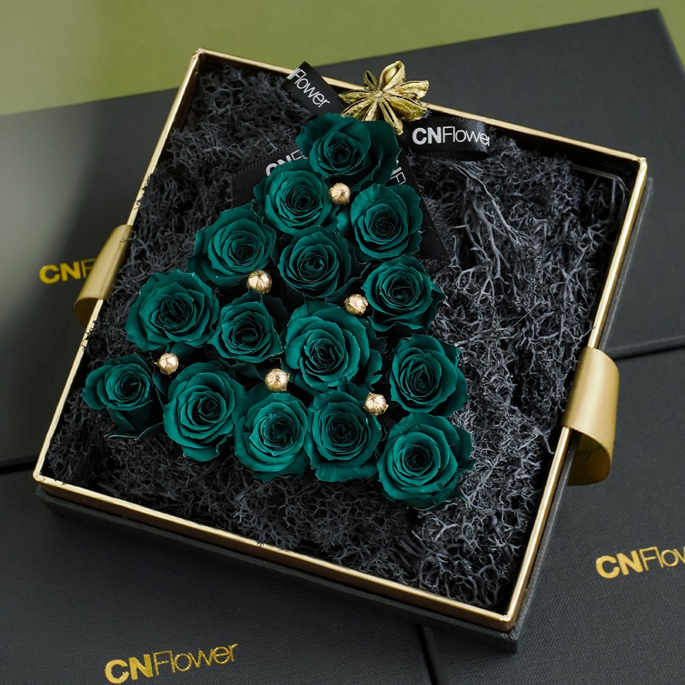 CNFlower西恩 ROSY CHRISTMAS TREE(綠) 恆星花禮 永生花 居家擺飾 聖誕限定