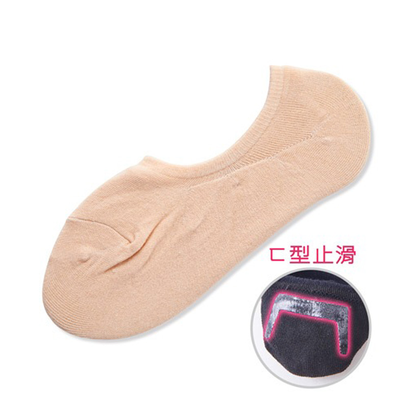 【ONEDER旺達棉品】ㄈ型止滑隱形襪/ 膚/ 22-26