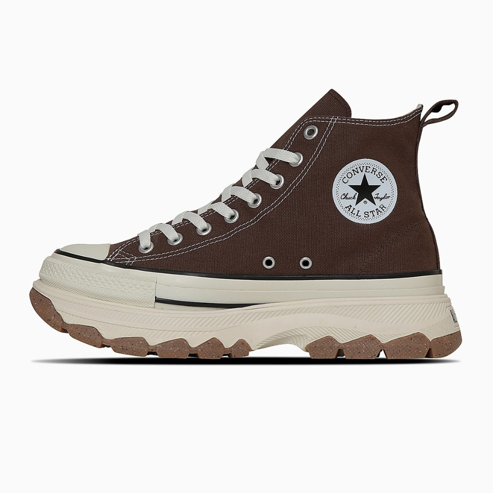日本限定 Converse ALL STAR Ⓡ TREKWAVE Z HI 高筒 鋸齒厚底 拉鍊 巧克力棕 24 cm