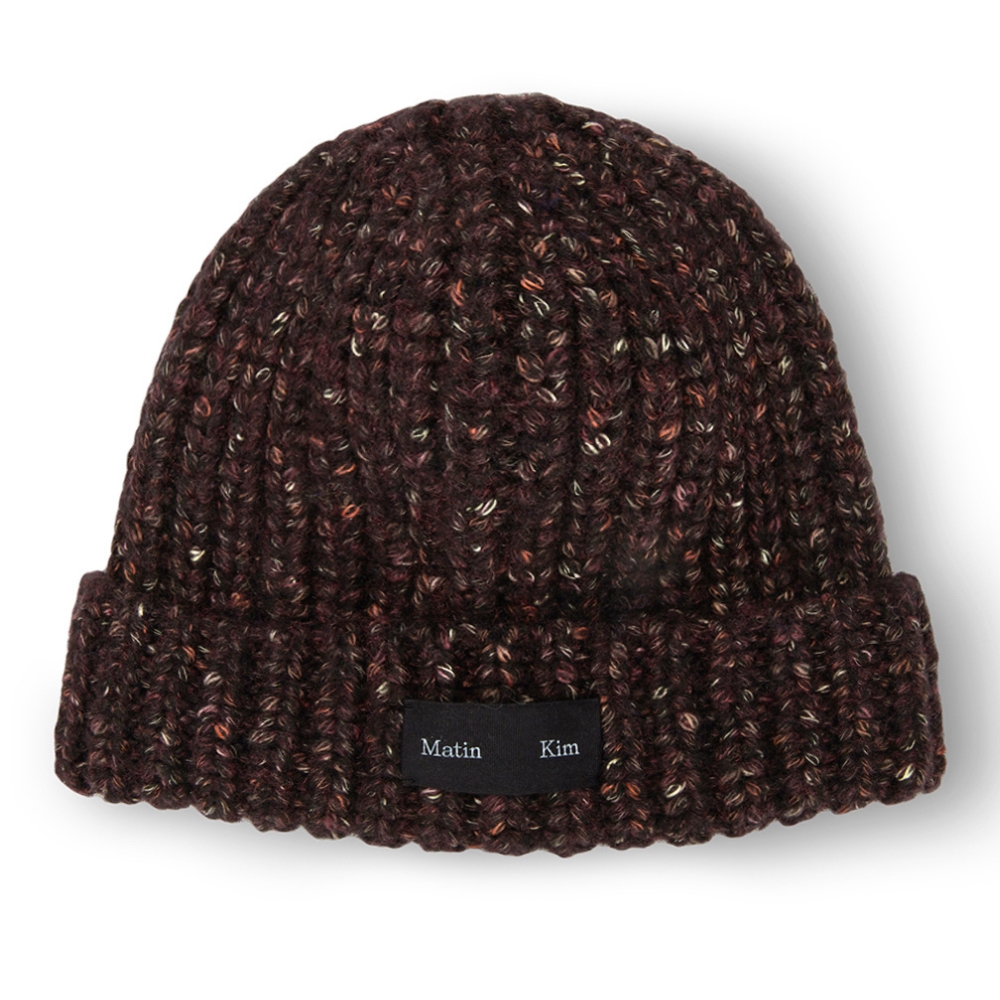 韓國MATIN KIM MIXED YARN BEANIE 韓製混紡紗線毛帽酒紅BURGUNDY | 誠