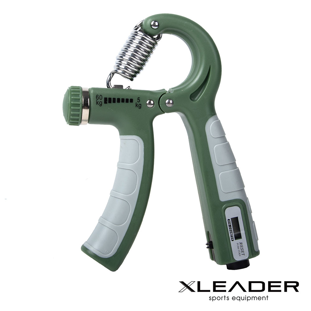 【Leader X】Mellow Morandi 可調節智能計數握力器/電子握力器/手部訓練臂力器(三色任選)/ 綠色5-60kg
