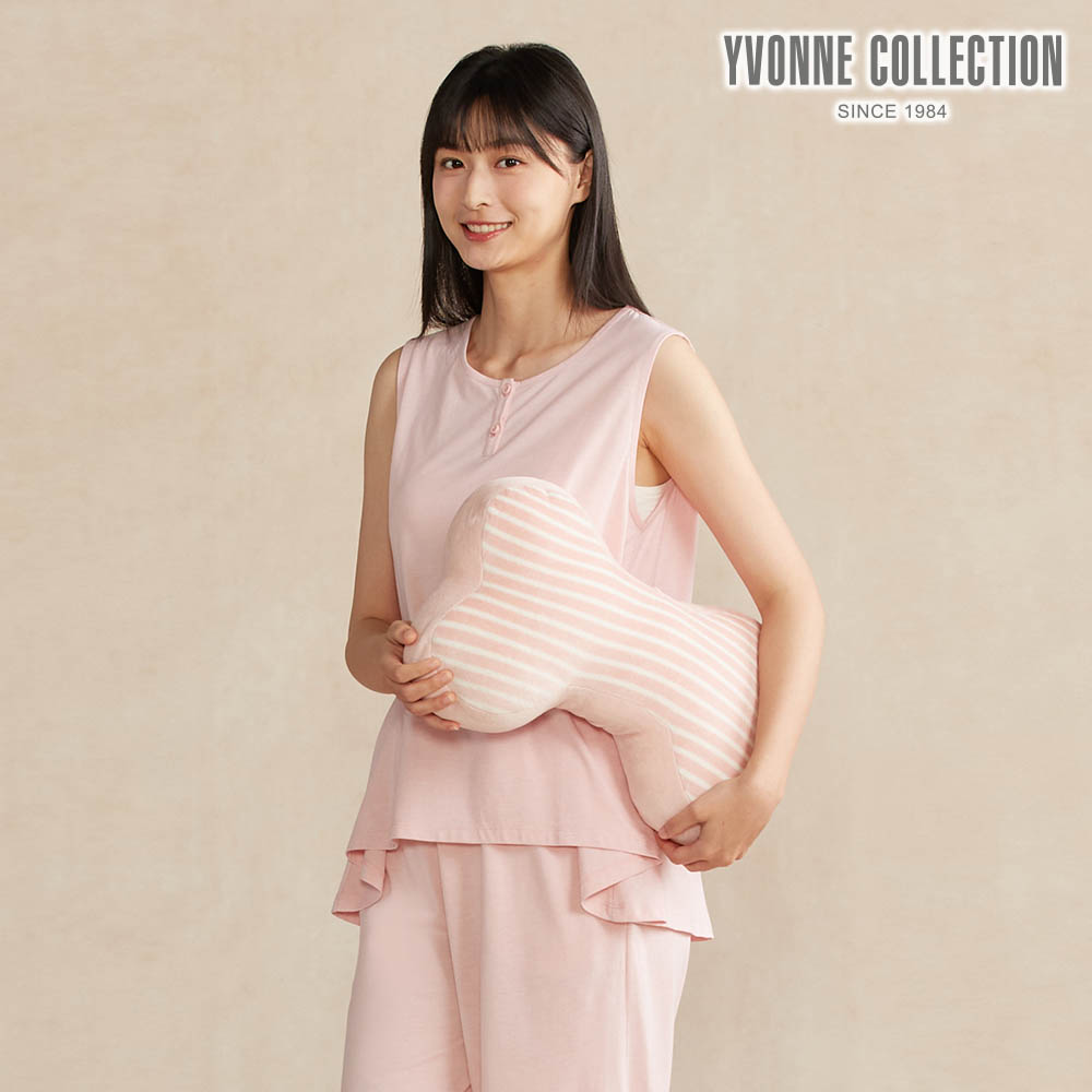 YVONNE COLLECTION條紋小骨頭抱枕-貝殼粉
