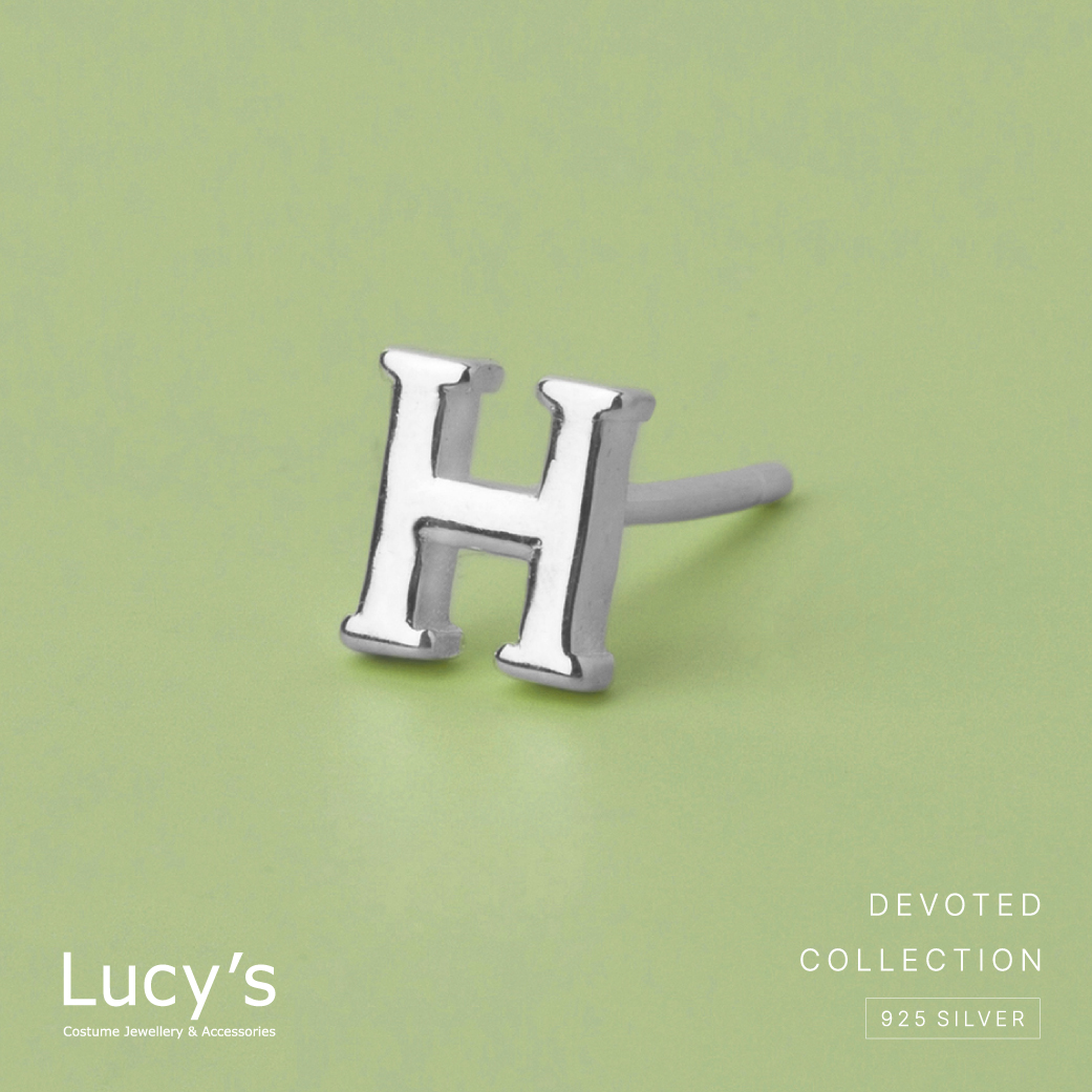 Lucy's 純銀字母系列 | 925純銀 H 單支耳環 (95863)