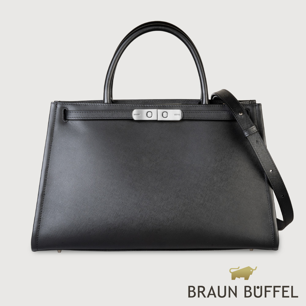 【BRAUN BUFFEL 德國小金牛】台灣總代理 尤妮爾 公事包-黑色/BF867-65-BK