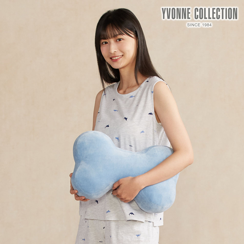 YVONNE COLLECTION素面小骨頭抱枕-海島藍