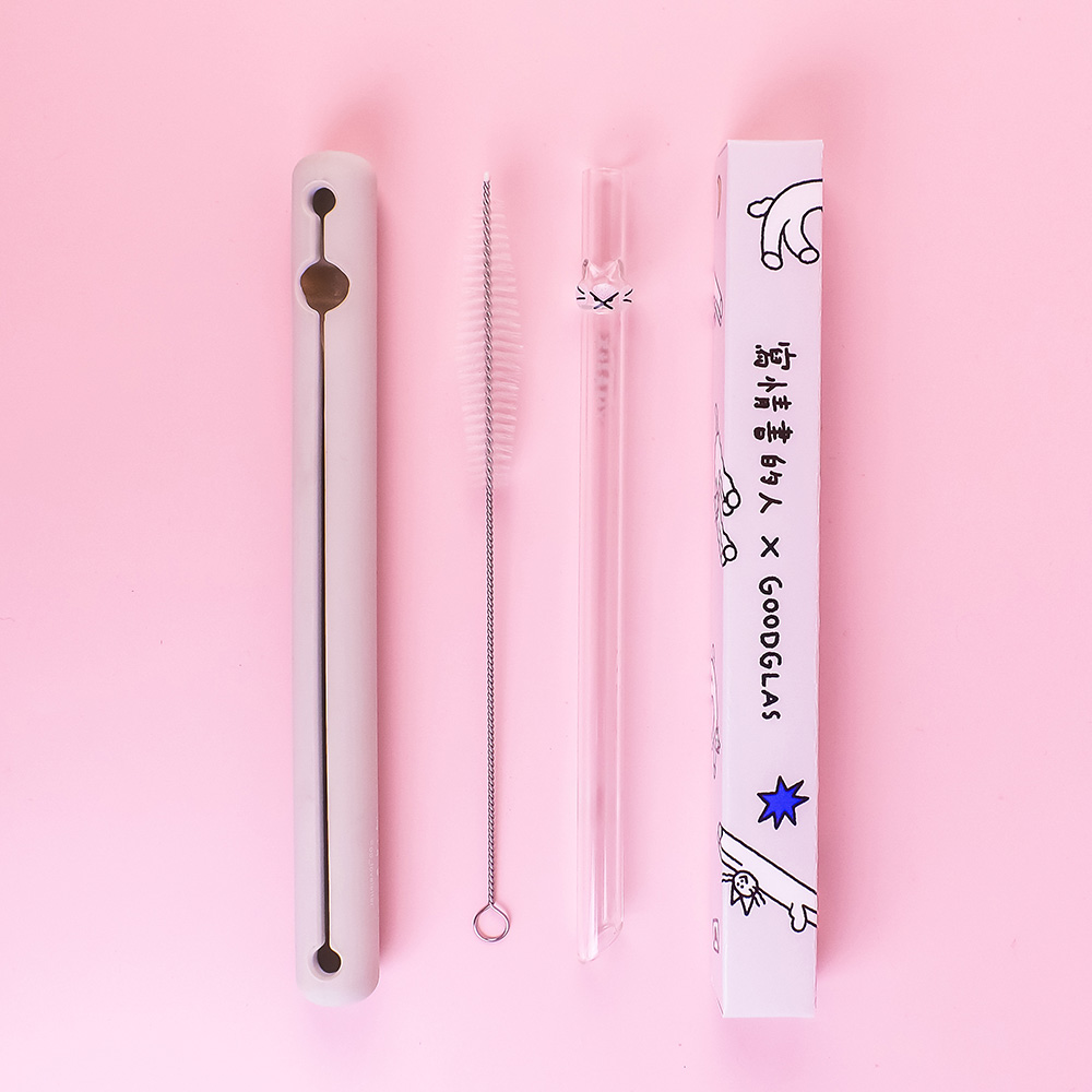 好玻GOODGLAS X 寫情書的人聯名造型玻璃吸管/ 森氣貓貓