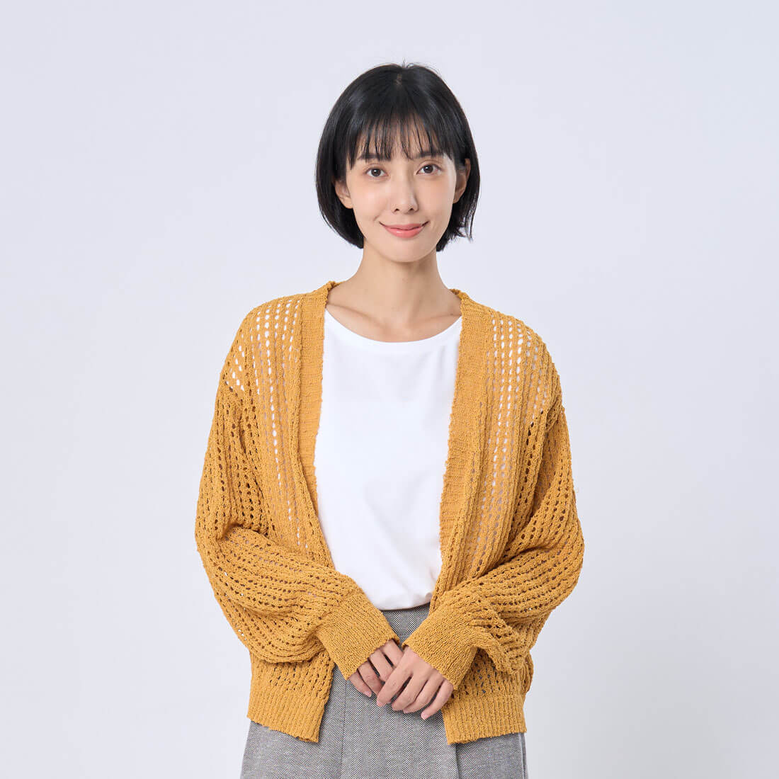 好我 so that's me Ginne勾針挑洞開襟罩衫/ 向日葵黃FREE SIZE