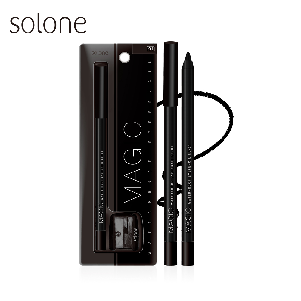Solone持久眼線筆/ 可削式/ 01黑色Black