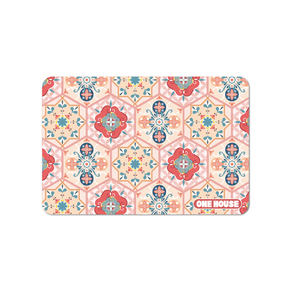 【ONE HOUSE】希臘原創珪藻土瀝水軟墊(45x30CM 1入)/ 曼陀羅紅