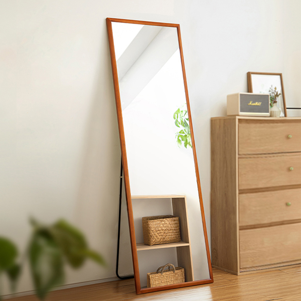日本霜山 寬型松木框輕量防碎全身鏡(53x163cm)